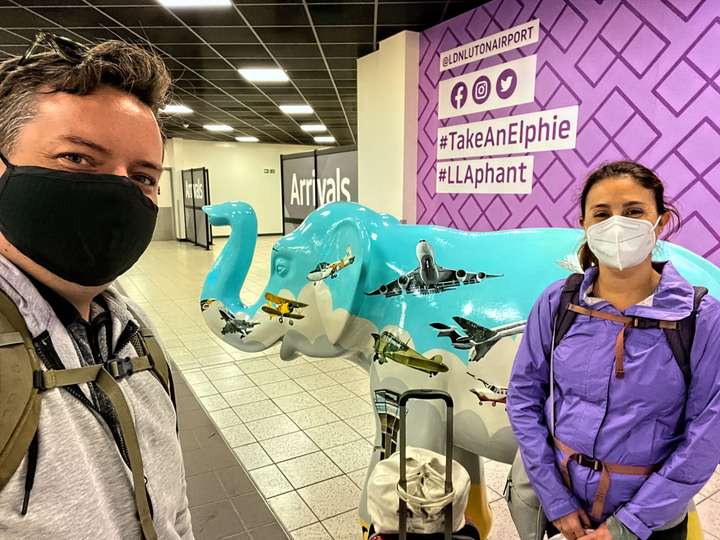 at London Luton Airport in London, England