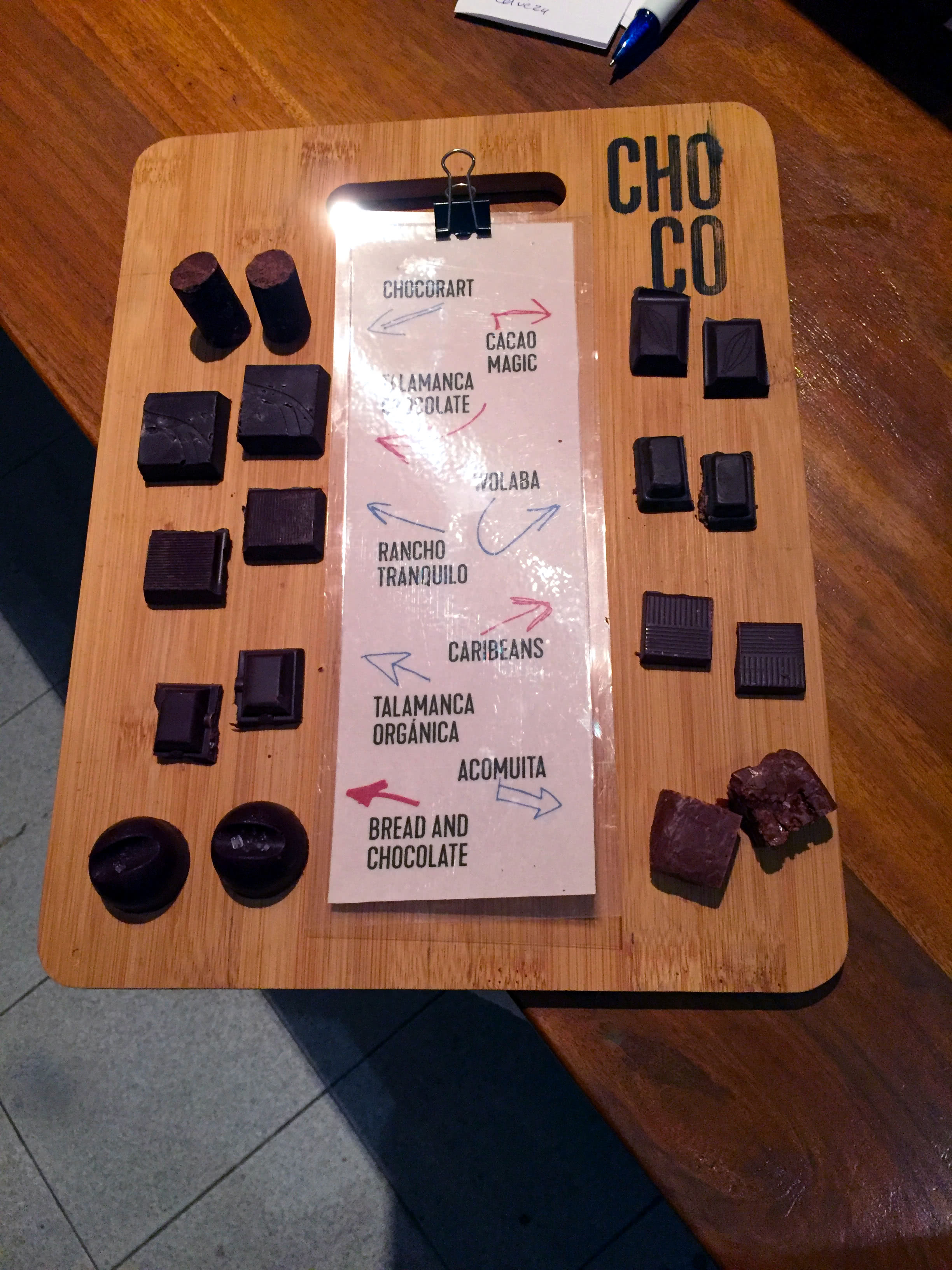 the chocolate tasting at Cho.Co Puerto V