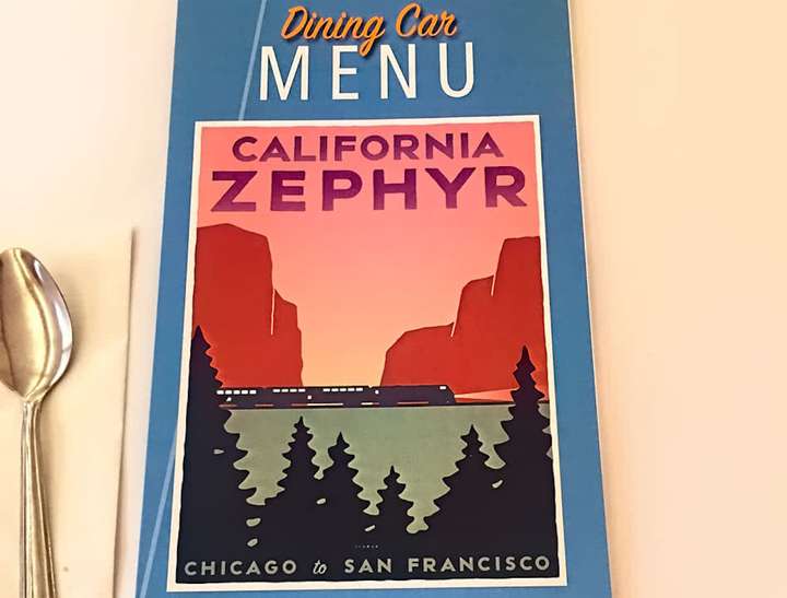 dining car menu for the Amtrak