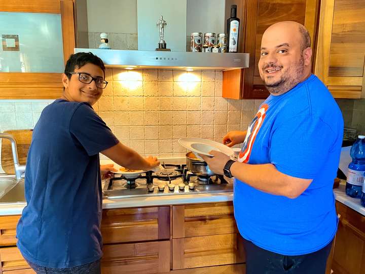 Stefano and Matteo plating our meal