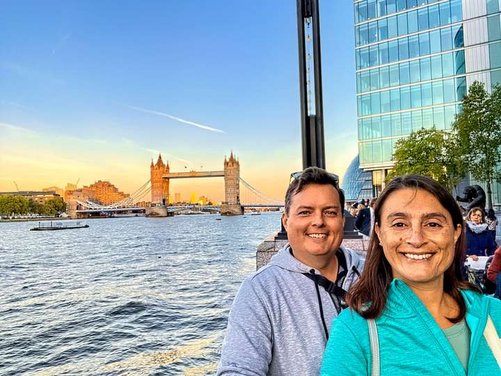 Maria and Neil at Tower Bridge